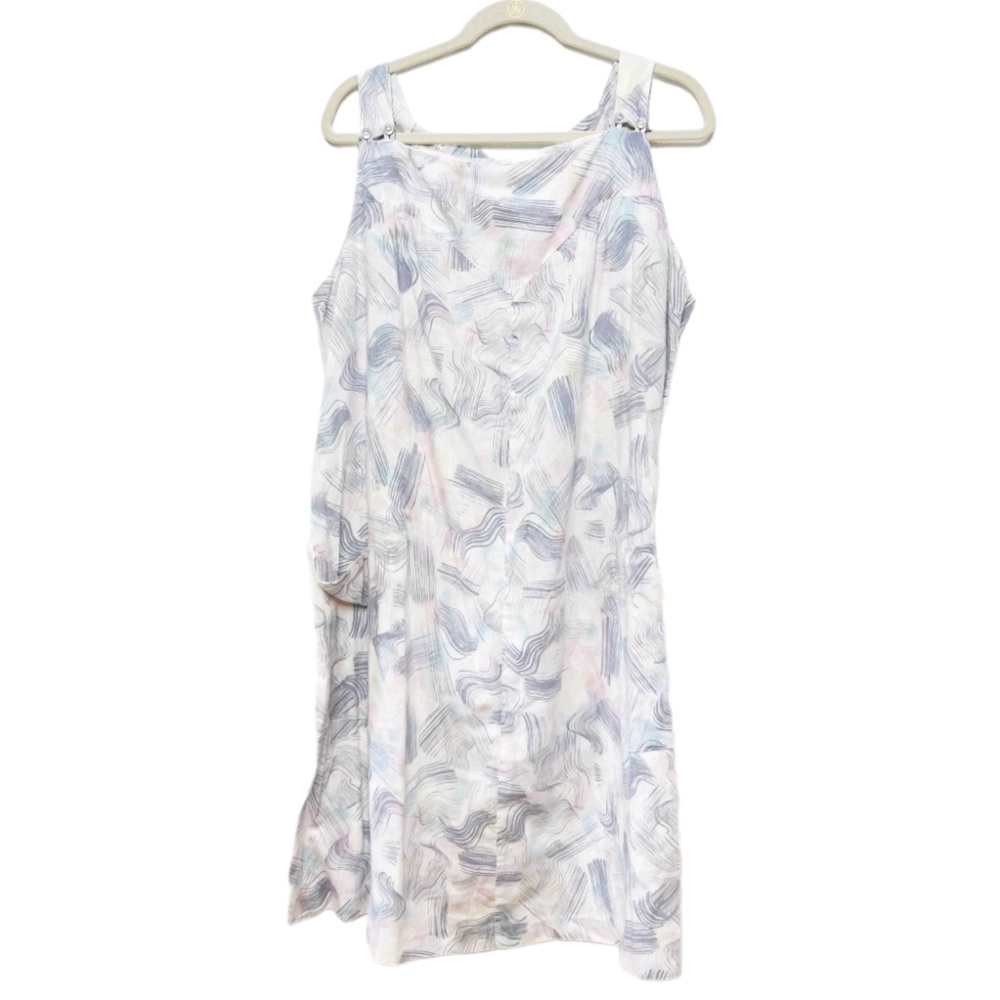 Vintage 90s Cotton Brush Stroke Jazz Cup Design Loose Pocket Dress